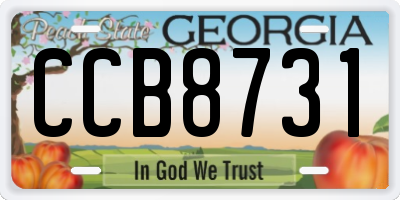 GA license plate CCB8731