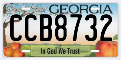 GA license plate CCB8732
