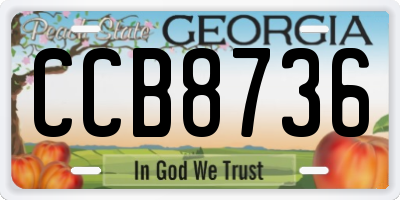 GA license plate CCB8736