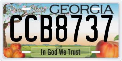 GA license plate CCB8737