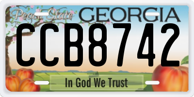 GA license plate CCB8742