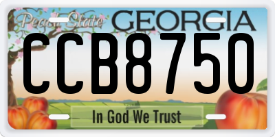 GA license plate CCB8750