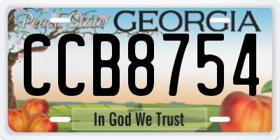 GA license plate CCB8754