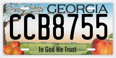 GA license plate CCB8755