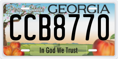 GA license plate CCB8770