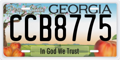 GA license plate CCB8775