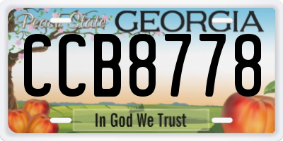 GA license plate CCB8778