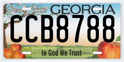 GA license plate CCB8788