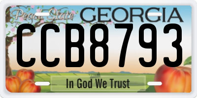 GA license plate CCB8793