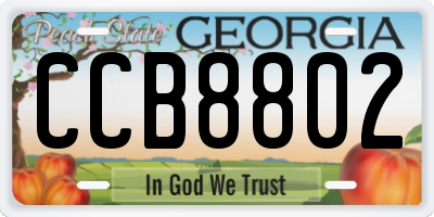 GA license plate CCB8802