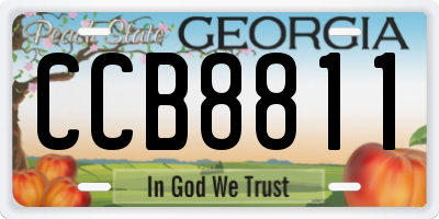 GA license plate CCB8811