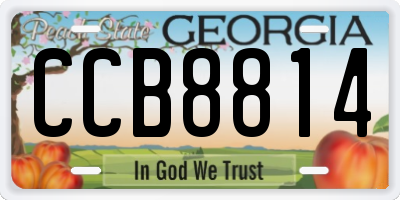 GA license plate CCB8814