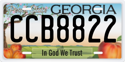 GA license plate CCB8822