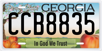 GA license plate CCB8835