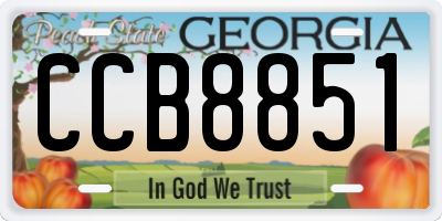GA license plate CCB8851