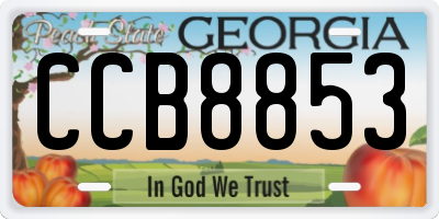 GA license plate CCB8853