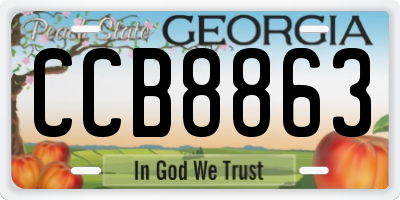 GA license plate CCB8863