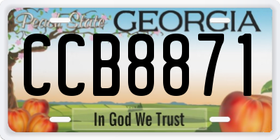 GA license plate CCB8871
