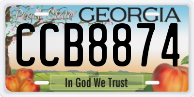 GA license plate CCB8874