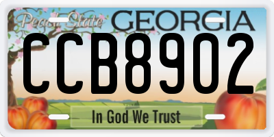 GA license plate CCB8902