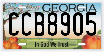 GA license plate CCB8905