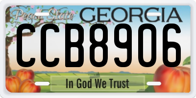GA license plate CCB8906