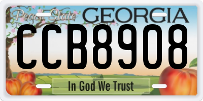 GA license plate CCB8908