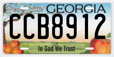 GA license plate CCB8912