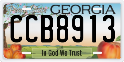 GA license plate CCB8913