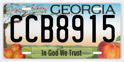 GA license plate CCB8915