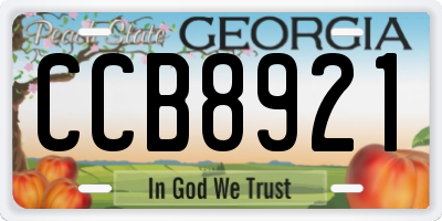 GA license plate CCB8921