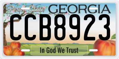 GA license plate CCB8923
