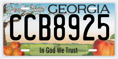GA license plate CCB8925