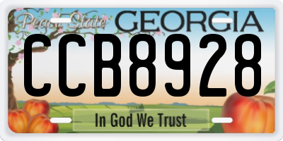 GA license plate CCB8928