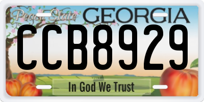 GA license plate CCB8929
