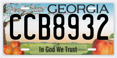 GA license plate CCB8932