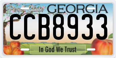 GA license plate CCB8933
