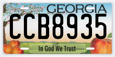 GA license plate CCB8935