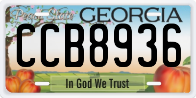 GA license plate CCB8936