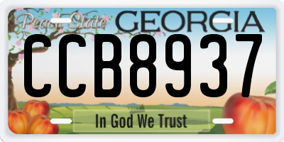 GA license plate CCB8937