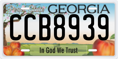 GA license plate CCB8939