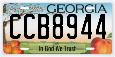 GA license plate CCB8944