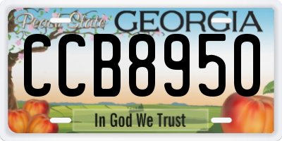 GA license plate CCB8950