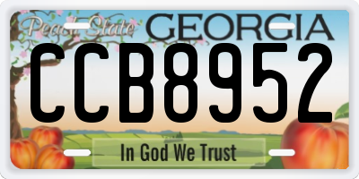 GA license plate CCB8952