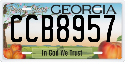 GA license plate CCB8957