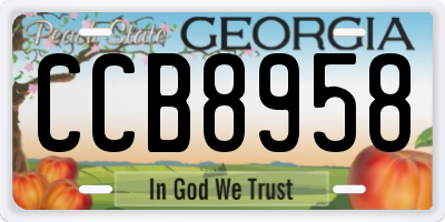 GA license plate CCB8958