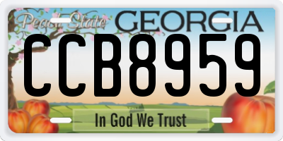 GA license plate CCB8959