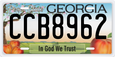 GA license plate CCB8962