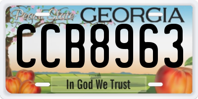 GA license plate CCB8963