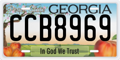GA license plate CCB8969